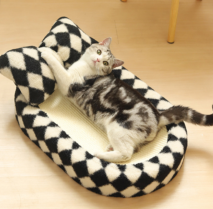 랩캣 고양이 스크래쳐 해먹 사이잘삼 체커보드 침대 - 상세 이미지 3