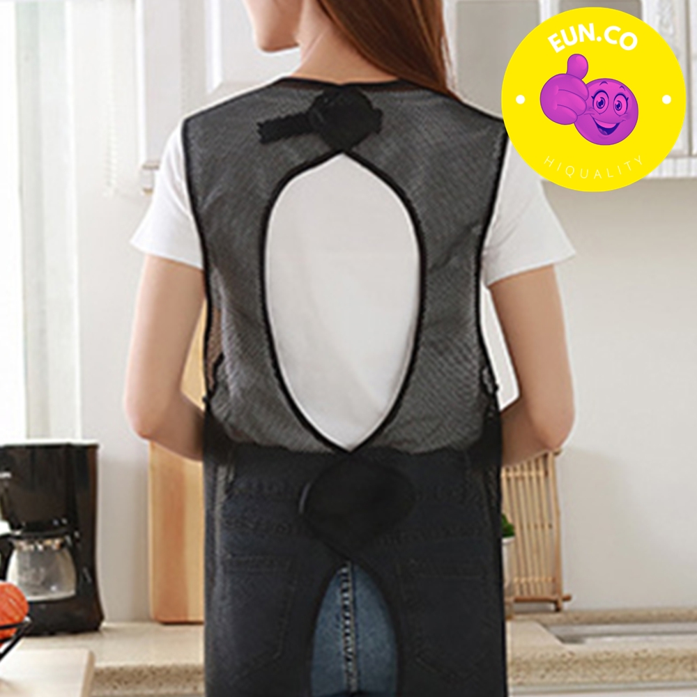 주머니 앞치마 양면 방수 에이프런 메쉬 반투명 코팅