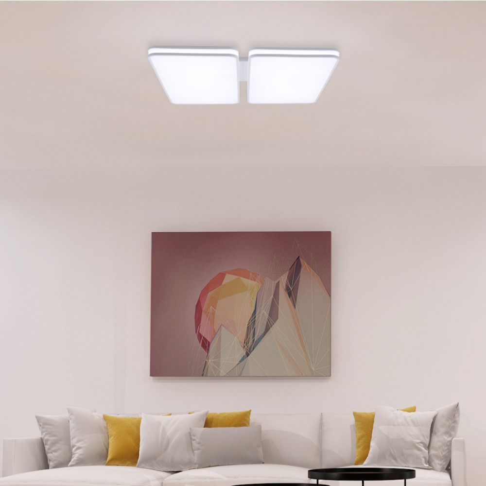 KC인증/무료+당일발송 국산 LED 거실등 슬림 사각 아파트 거실 조명 등 120W, 주광색 - 상품 이미지