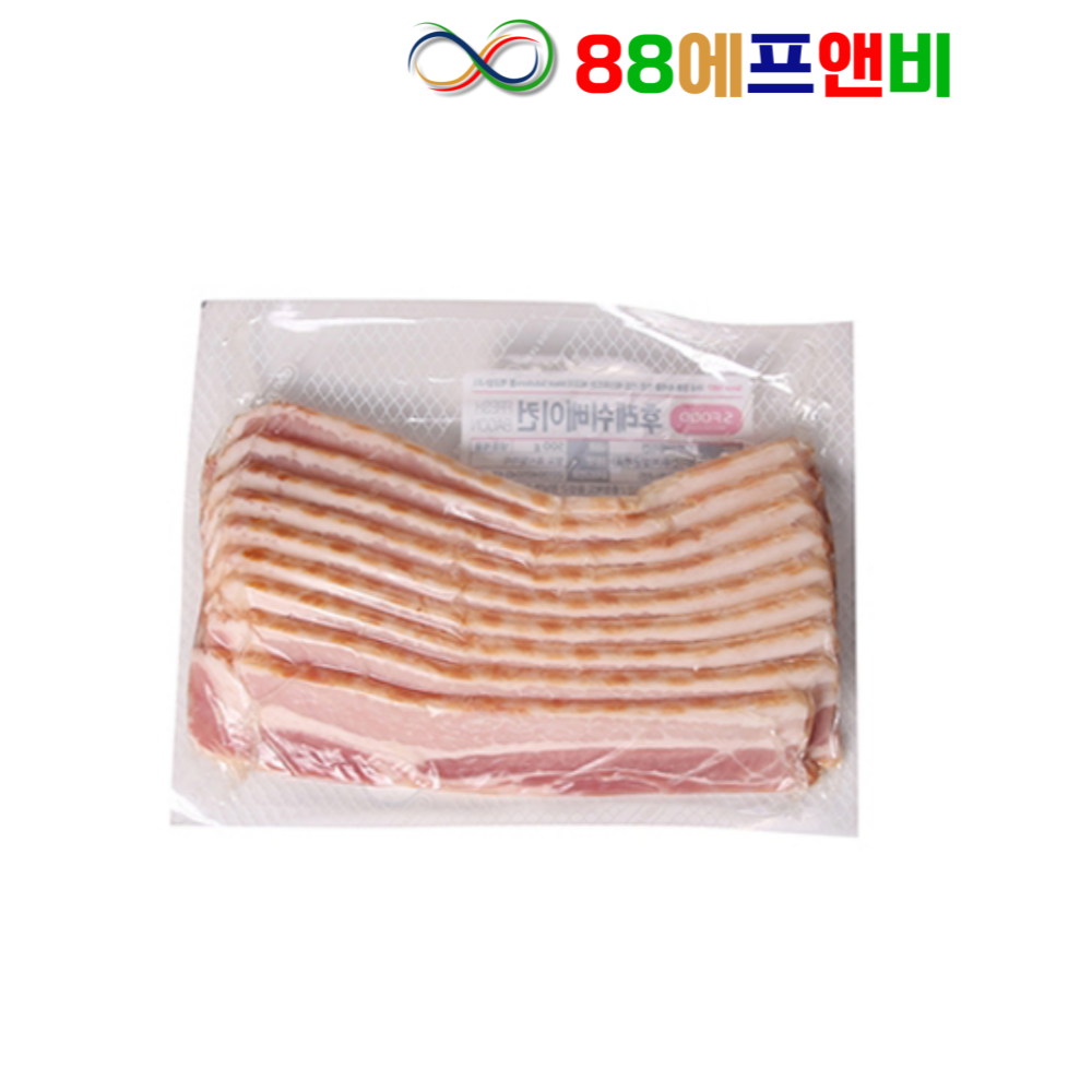 에쓰푸드 베이컨 7mm (500g) (두툼한) 고소 담백 배이컨 삼겹 저염 바삭한 육질탄탄한 - 메인 이미지