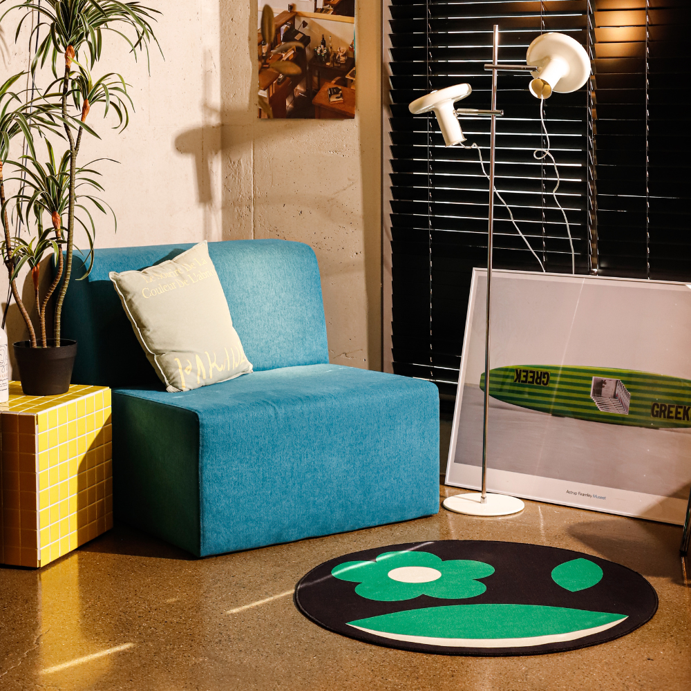 [에모프] 플라워 러그 원형 꽃밭 러그 꽃 테이블 포인트 러그 60 - 상세 이미지 5
