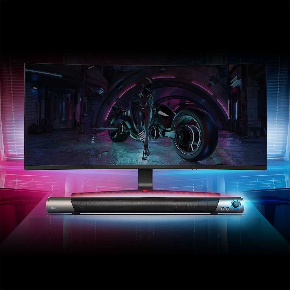 브리츠 BA-K10 2채널 게이밍 PC 사운드바 스피커 - 상품 이미지
