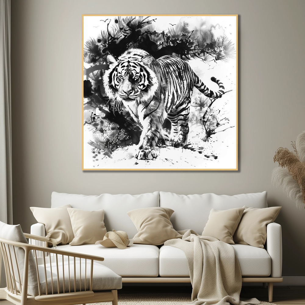 쥐 (자) 80x80cm 무광블랙 알루미늄액자 십이간지그림 - 상세 이미지 3