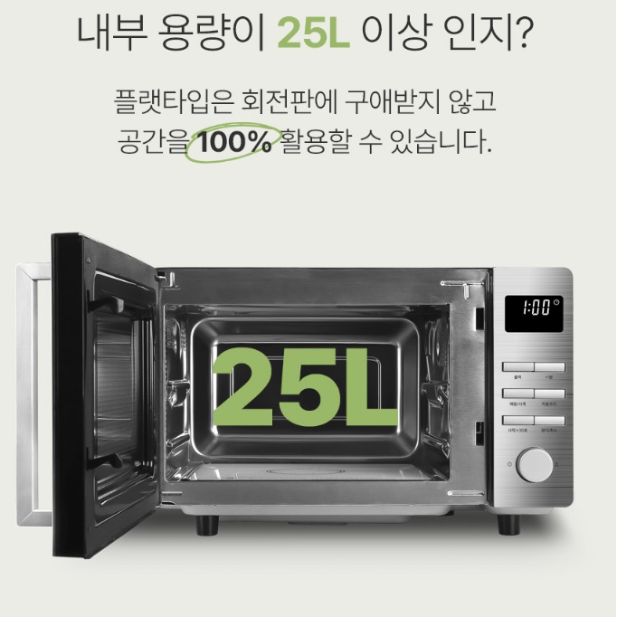 플랫 타입 전자 레인지 대용량 무회전 매장 플랫형 전자 렌지