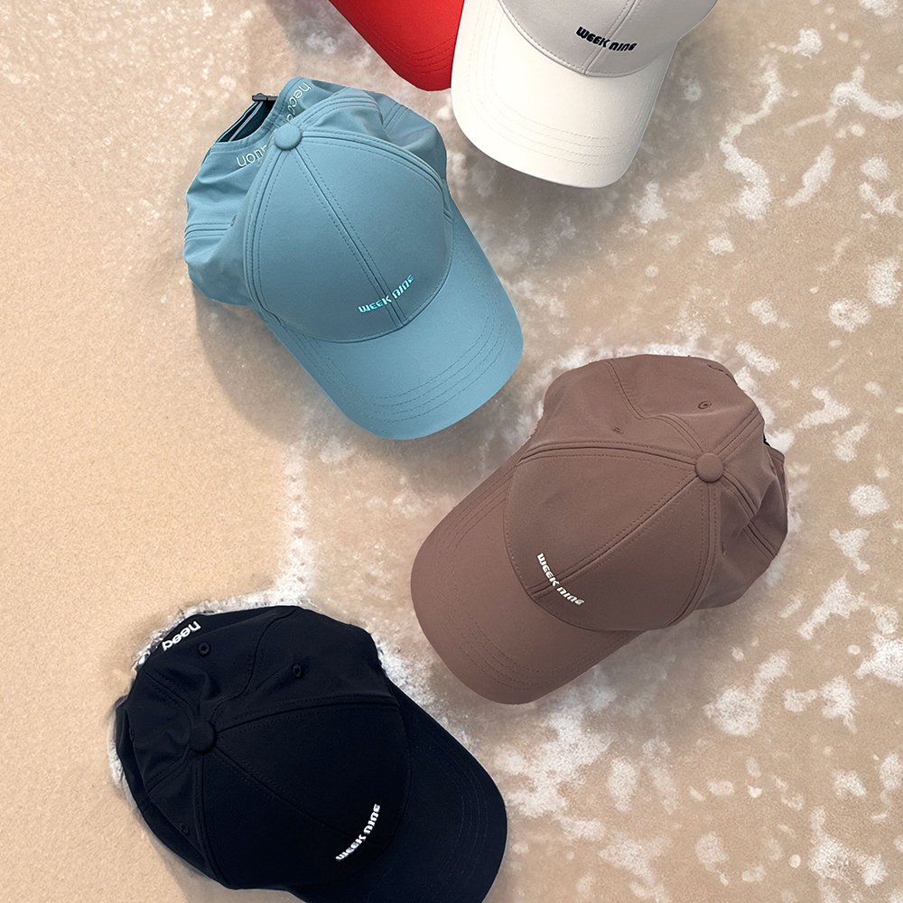 위크나인 볼캡 남자 여자 커플 여름 방수 캡 오버핏 야구 모자 웨이브 레드
