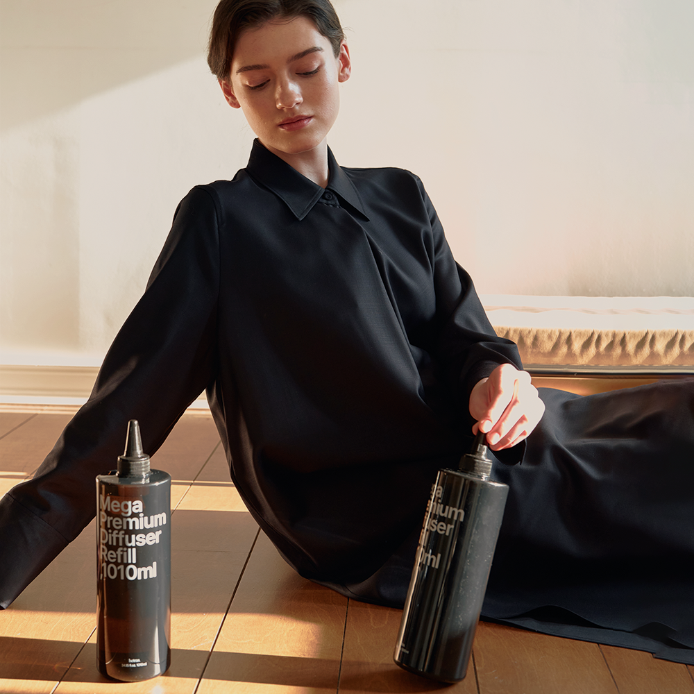 헤트라스 메가 프리미엄 대용량 디퓨저 리필 1,010ml 실내방향제 인테리어 사무실 블랙체리