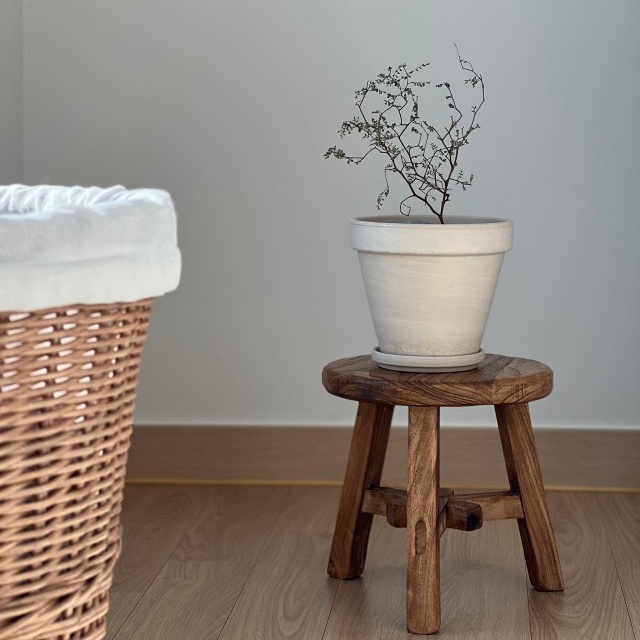 고재스툴 빈티지 원목 스툴 우드 고목나무 원형 미니 의자 화분정리 원형스툴