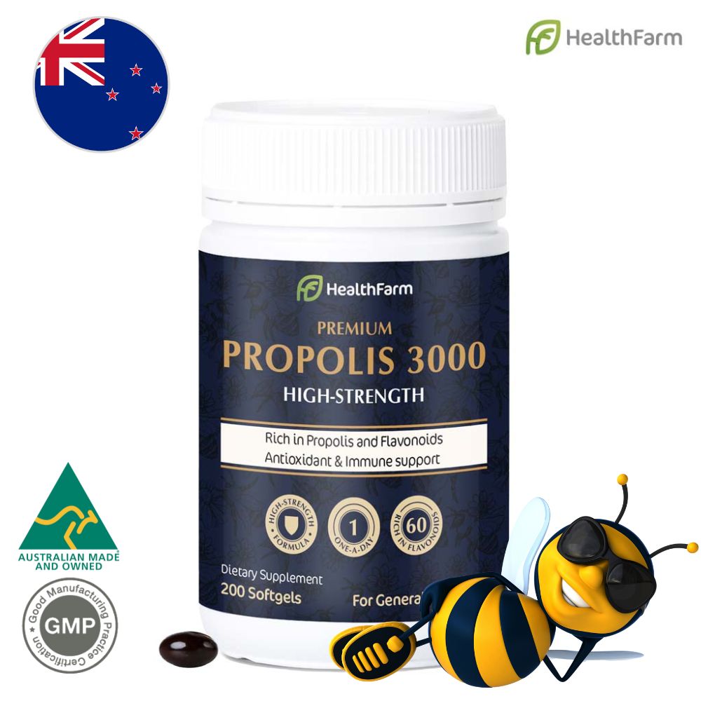 뉴질랜드 헬스팜 프로폴리스 3000mg 200 소프트젤 캡슐 플라보노이드 60mg - 상품 이미지