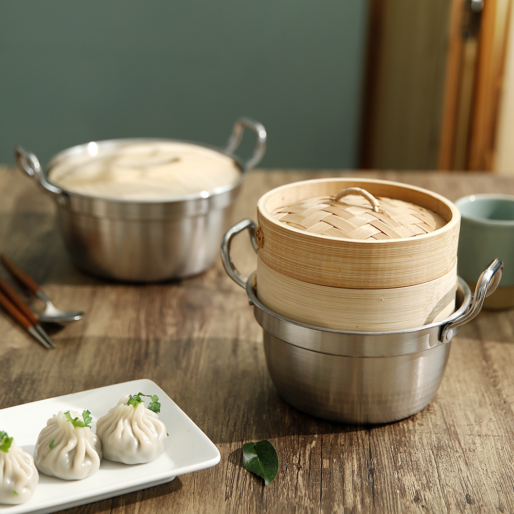 스텐 대나무 찜기 만두 감자 고구마 생선 소형 찜 가정용