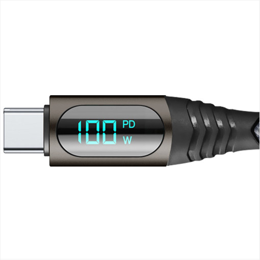 100W LCD 디스플레이 C to C 타입 초고속 고속 충전 케이블 단선보호 - 상세 이미지 3