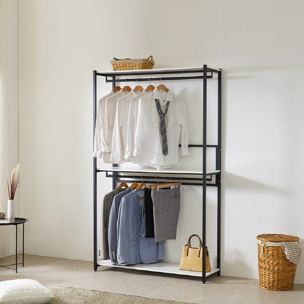 인트리 메가 2단 행거 옷장 1200 와이드 블랙 - 상세 이미지 2