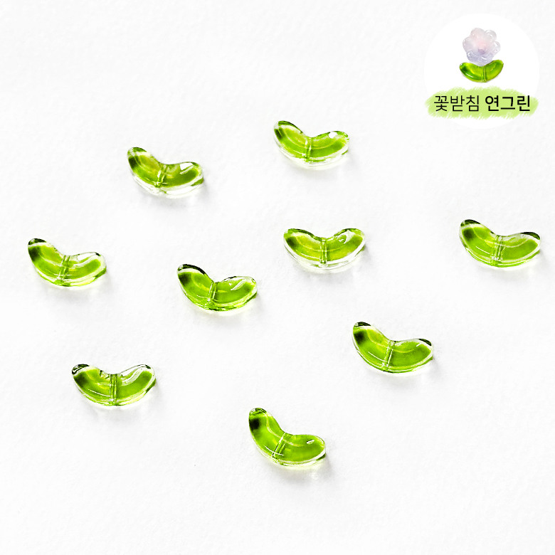 2p) 뉴 해당화 미니 크리스탈 꽃잎 투톤 비즈 꽃받침 - 상세 이미지 5