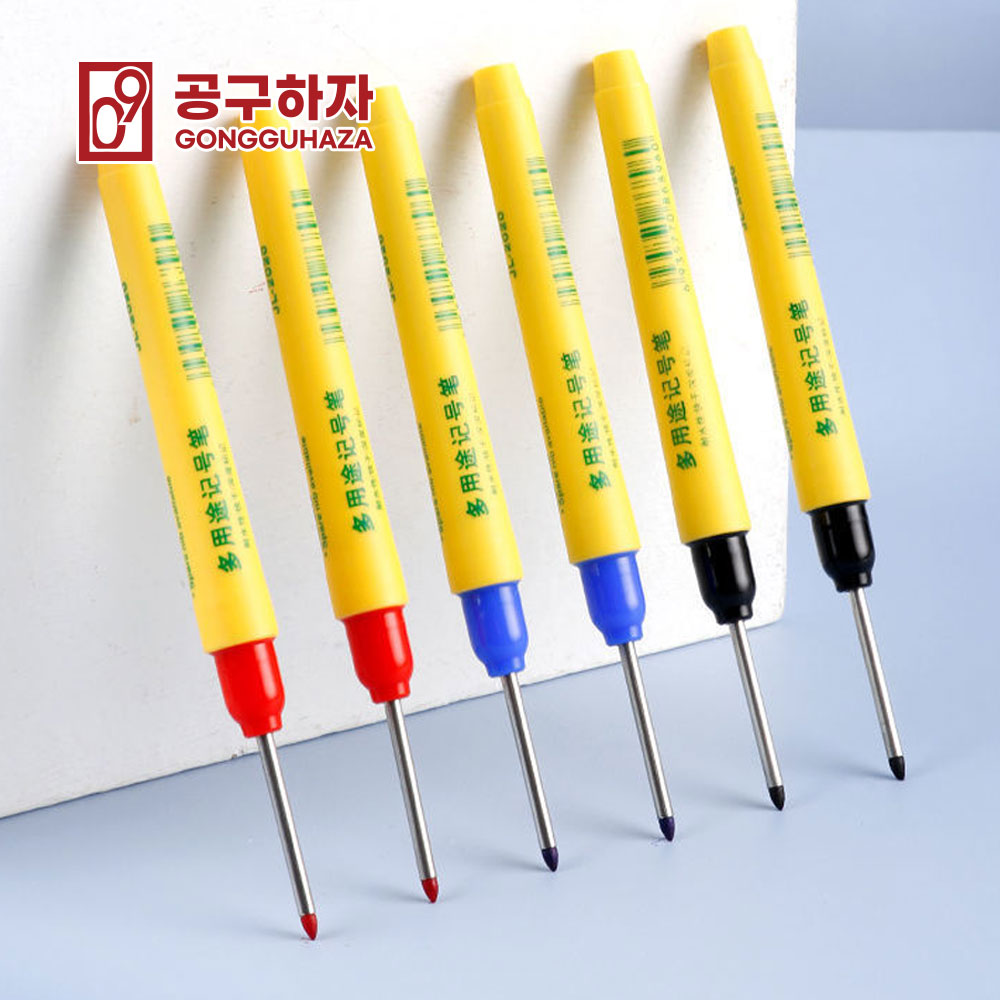 공구하자 딥홀 롱팁 유성 목재 유리 플라스틱 금속 마킹펜 검정 33mm 이미지 2