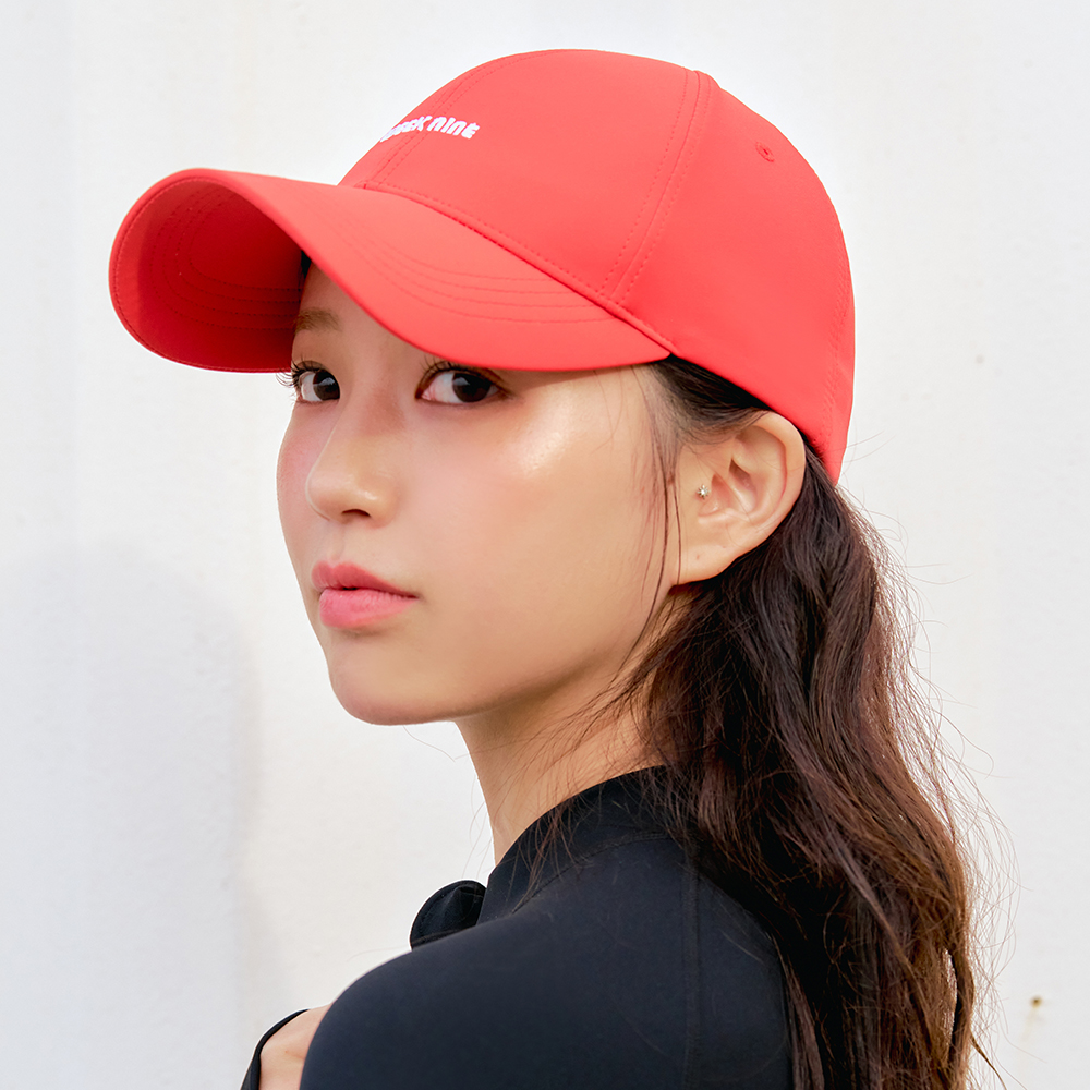 위크나인 볼캡 남자 여자 커플 여름 방수 캡 오버핏 야구 모자 웨이브 레드 - 상세 이미지 2
