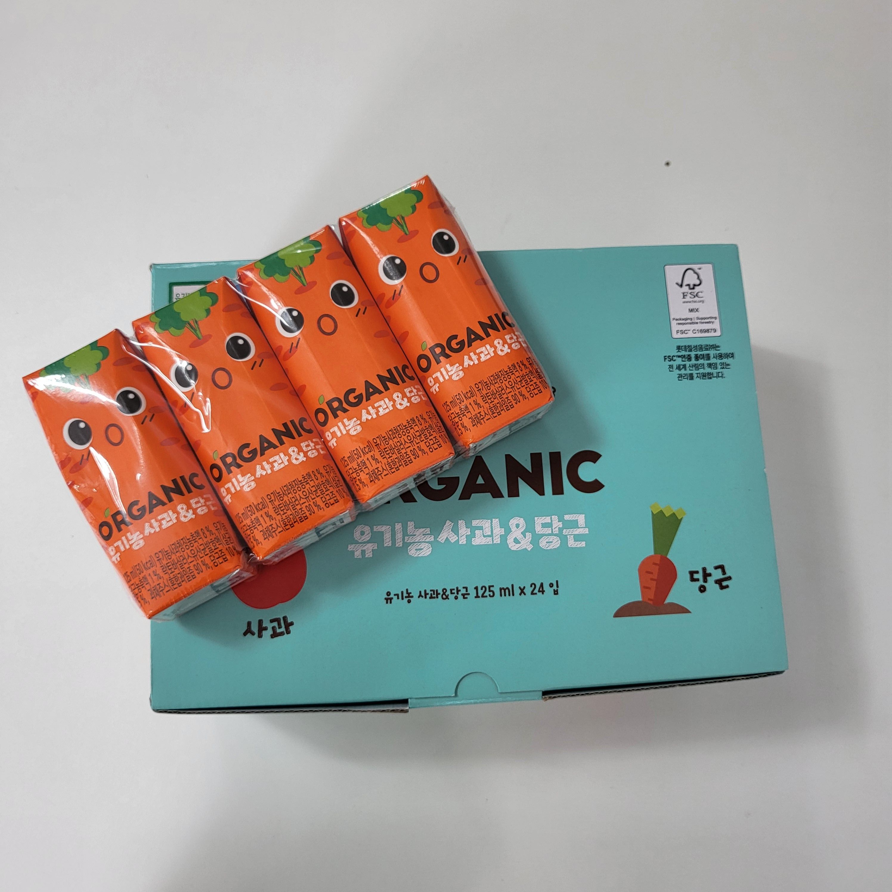 ORGANIC 사과 당근 오가닉주스 유기농 쥬스 쥬스 125ml X 24개 - 상세 이미지 3
