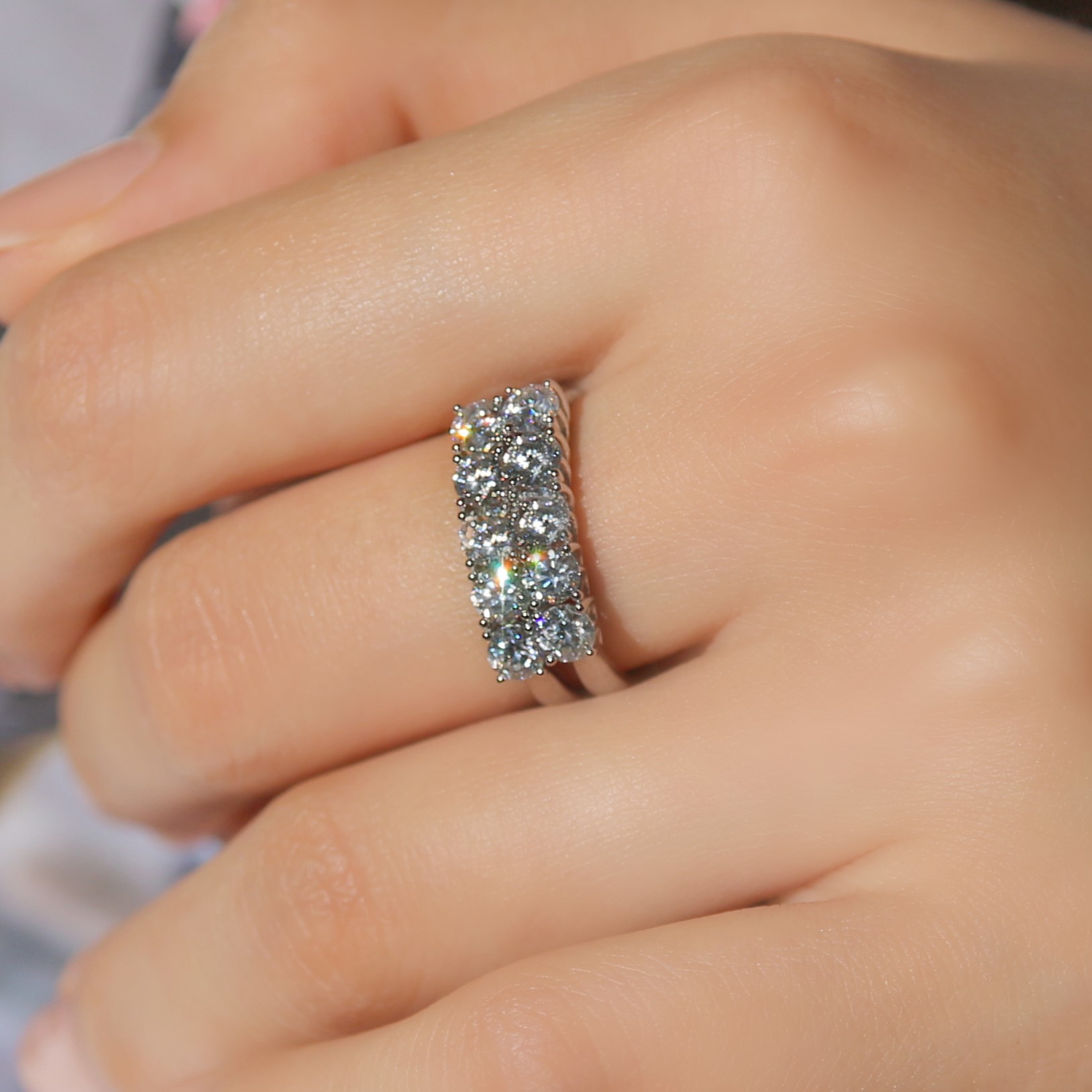 2부 랩다이아 하프 반지 쌍가락지 쌍반지 랩다이아몬드 14k 18k - 상세 이미지 3