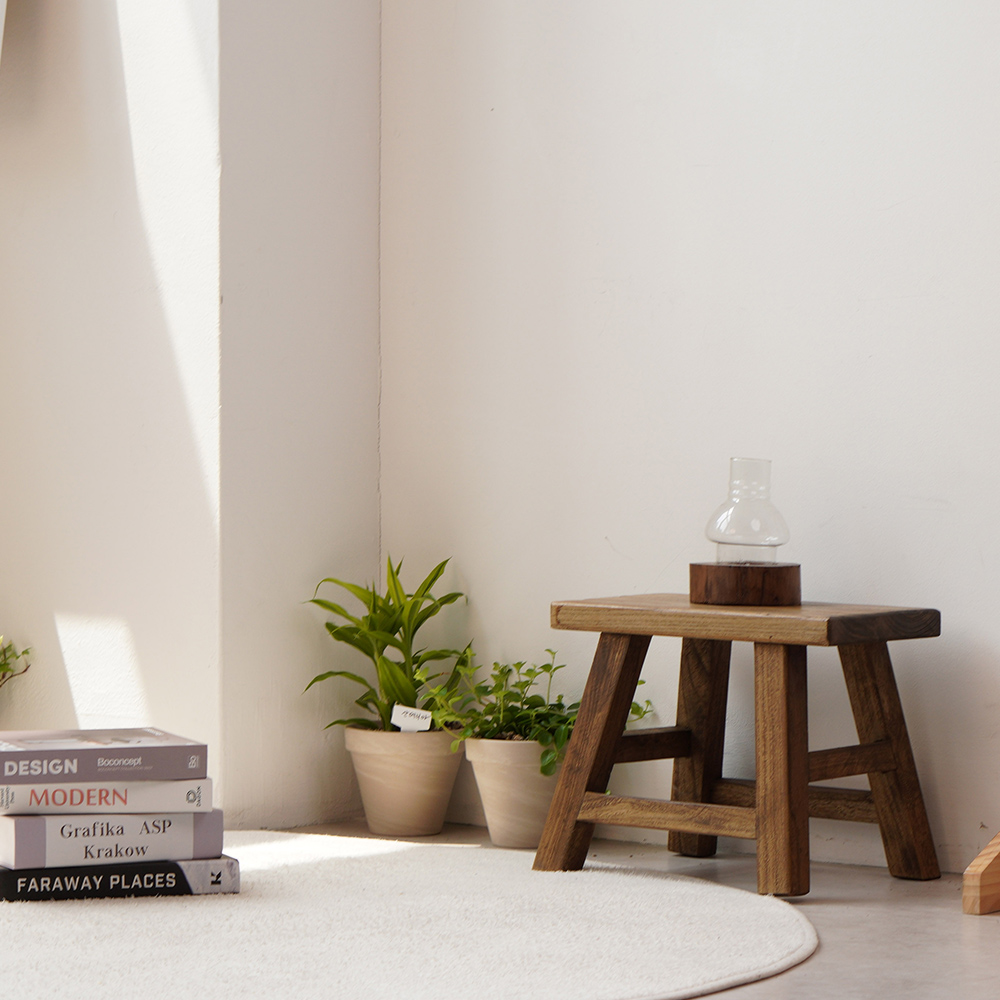 고재스툴 빈티지 원목 스툴 우드 고목나무 원형 미니 의자 화분정리 원형스툴