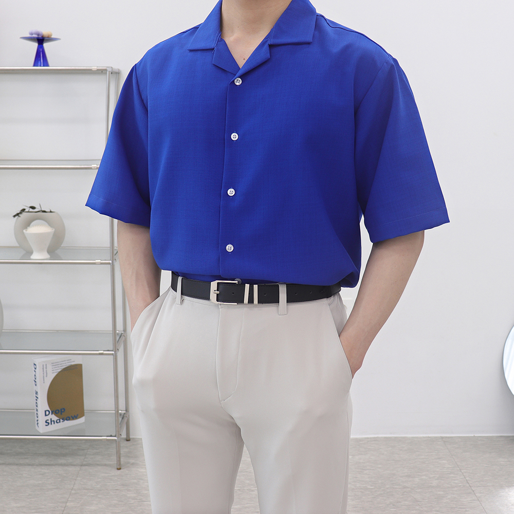 오픈카라반팔셔츠 링클프리반팔셔츠 남자린넨남방 - 상세 이미지 2