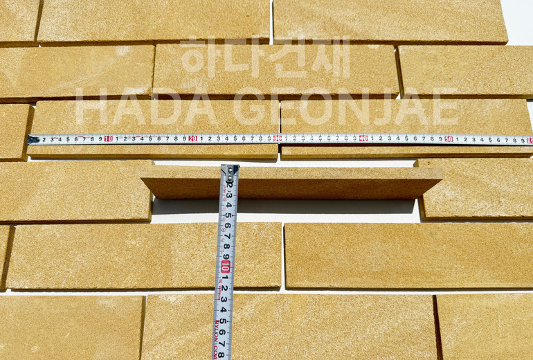 라임스톤 300x70x15T 평스톤 옐로우 / 하다건재 천연석타일