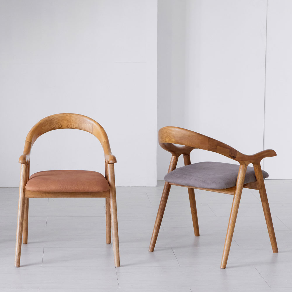 스코나 버튼스 아쿠아누벅 패브릭 애쉬원목 식탁의자 - 상세 이미지 2