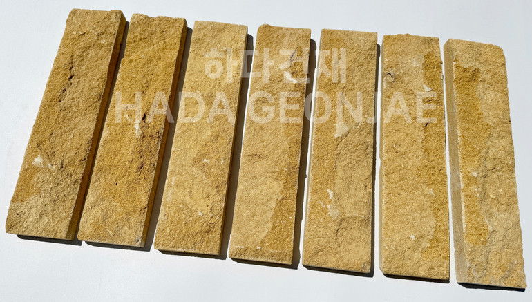 라임스톤 300x70x25T 혹두기스톤 옐로우 / 하다건재 천연석타일