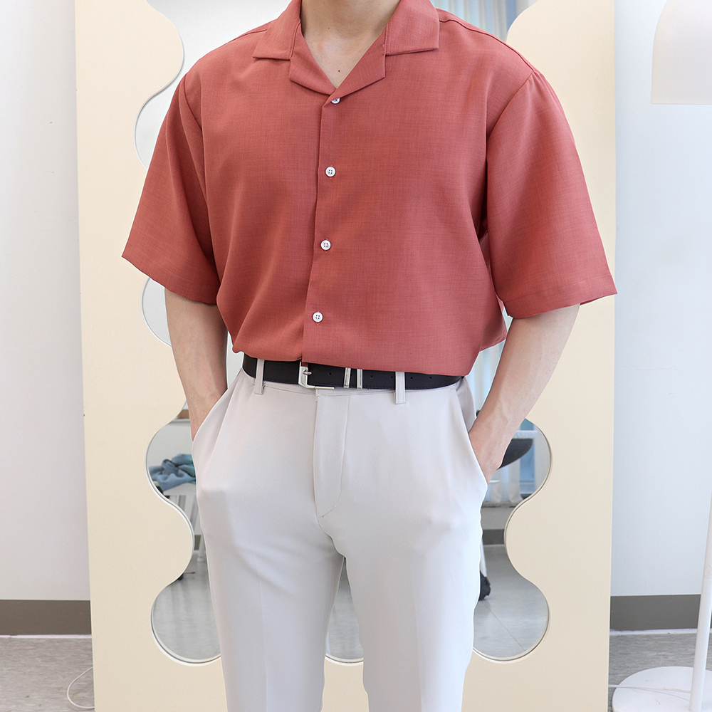 오픈카라반팔셔츠 링클프리반팔셔츠 남자린넨남방 이미지 6