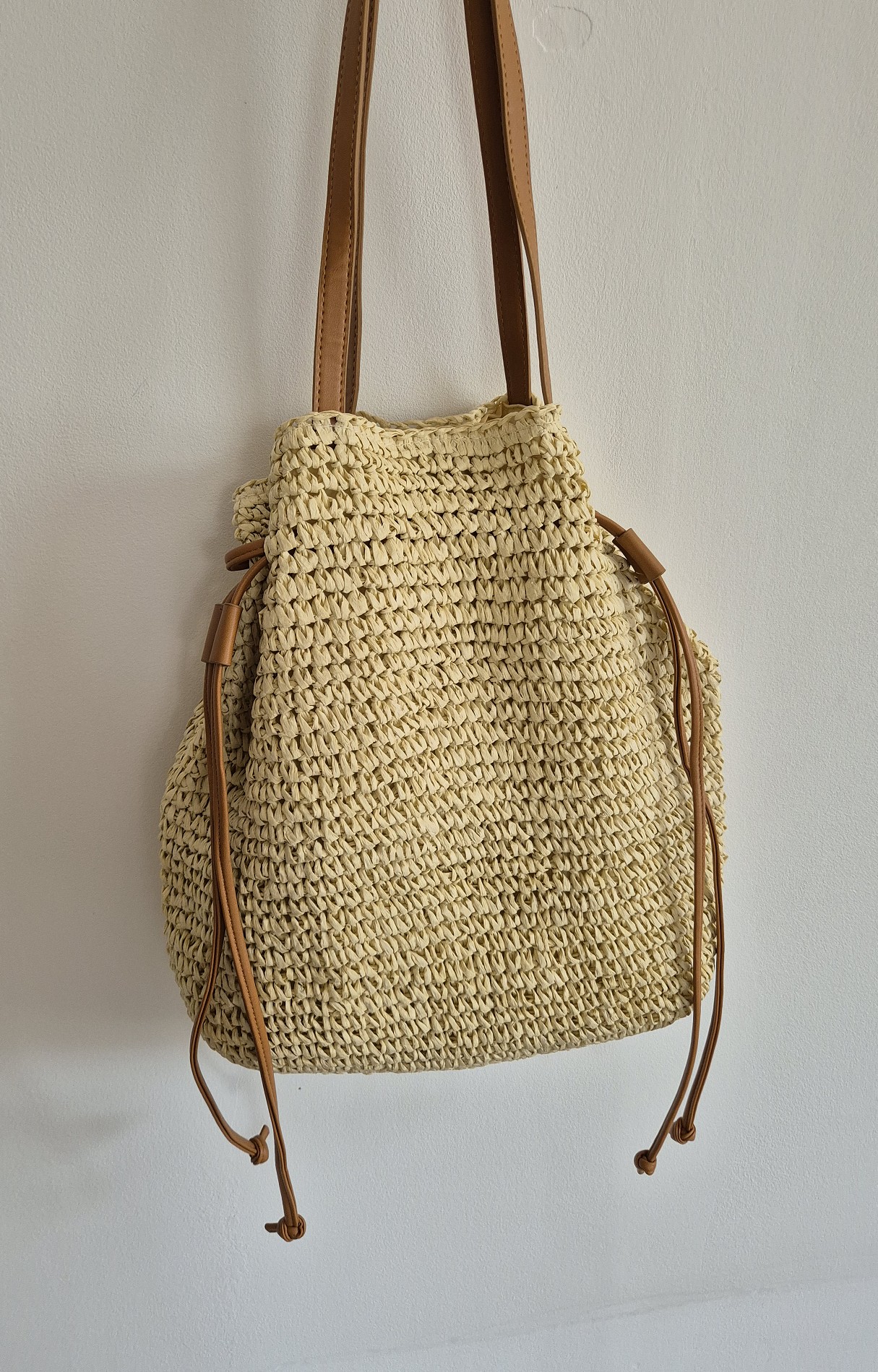 [리햅] 사론 라탄 라피아 여름가방 버킷백