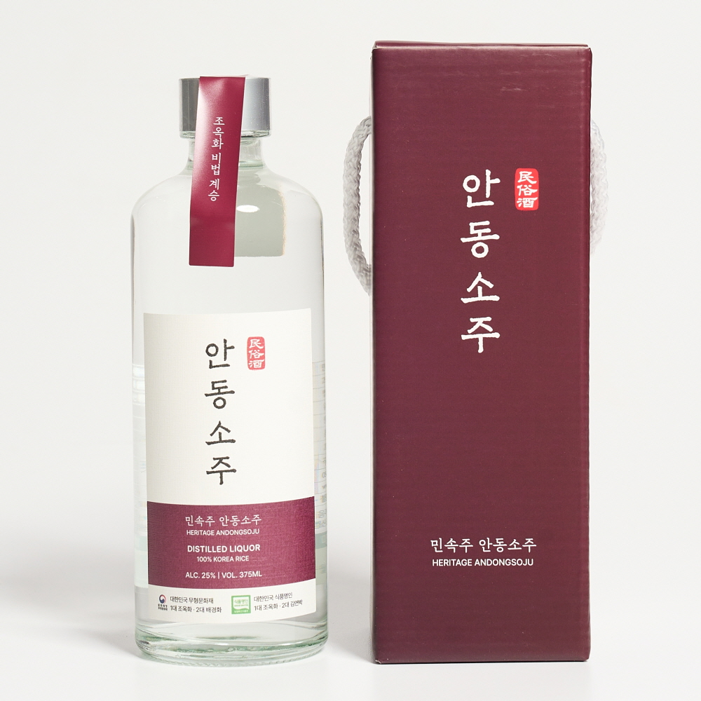 조옥화 안동소주 25도 375ml 민속주 김연박 명인 (케이스 포함) - 메인 이미지