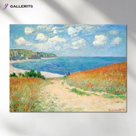 [주식회사 그리츠][갤러리츠] 모네 그림 푸르빌 밀밭 거실 명화 액자 집들이선물