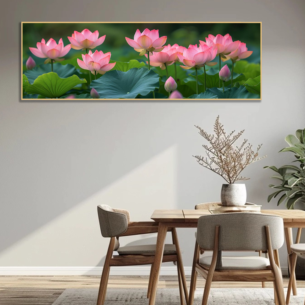 풍요연꽃 160x50cm 무광골드 알루미늄 액자 이미지 6