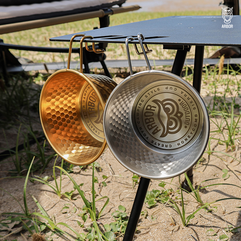 시에라컵 캠핑컵 아버 캠핑 허니콤 골드 실버 스테인리스 ARBOR 500ml - 상세 이미지 2