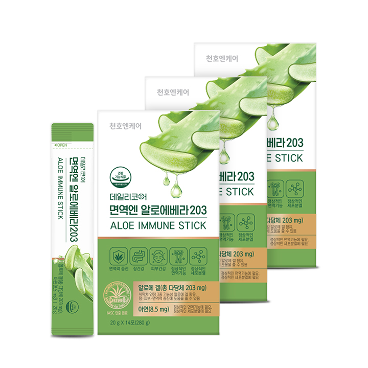 천호엔케어 이뮨 면역다당체 203% 알로에젤리 면역엔 알로에베라 203 14포 X 3박스 대표 이미지