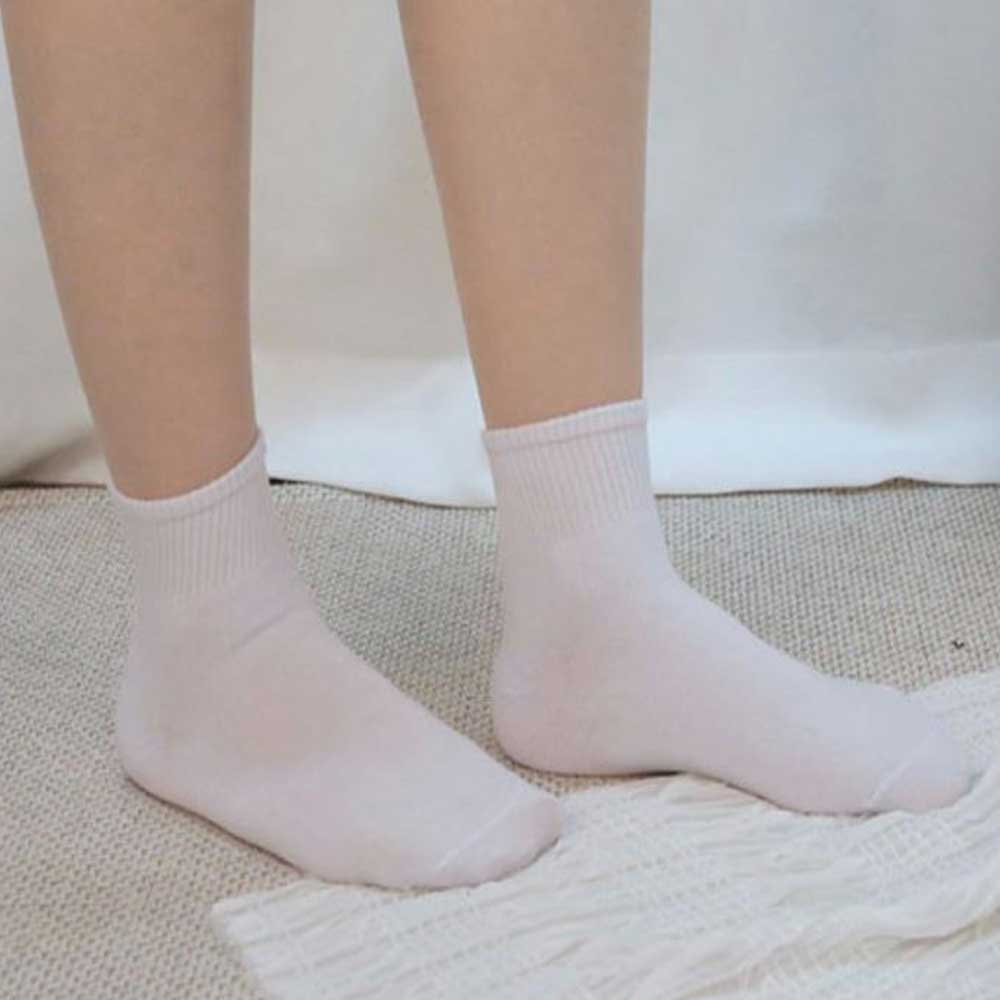 학생 카바 중목 양말 기본 중 고등 흰 검정 발목 골지 양발 - 상세 이미지 2