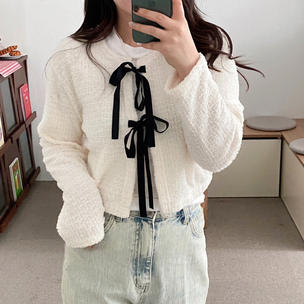 볼레로가디건 크롭볼레로 부클가디건 : 에이엘 어패럴