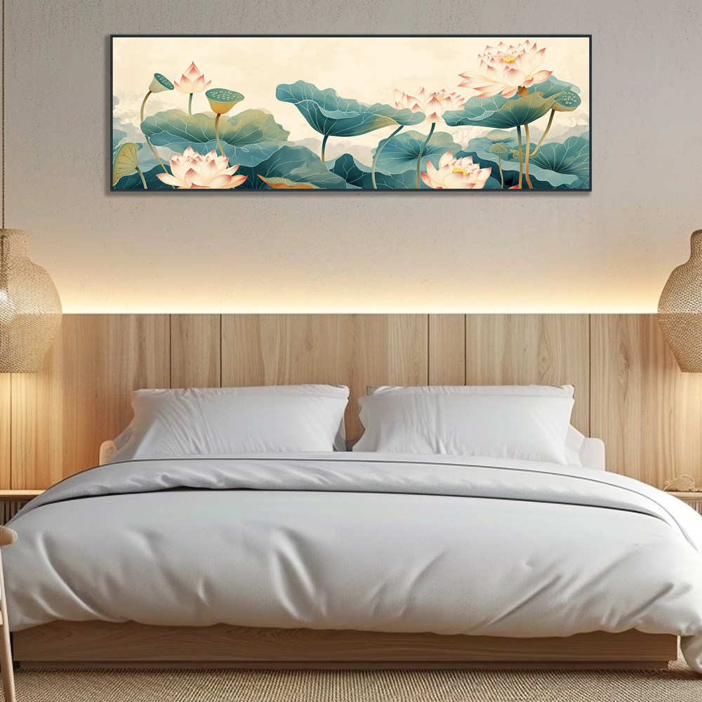 풍요연꽃 160x50cm 무광골드 알루미늄 액자 - 상세 이미지 4
