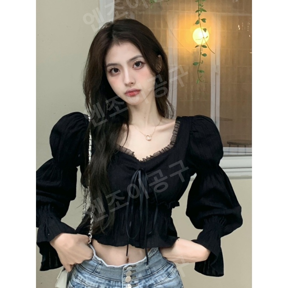 mini 핑계고 15화 카리나 블라우스 간절기 스트릿 의상 옷 패션 - 상세 이미지 5