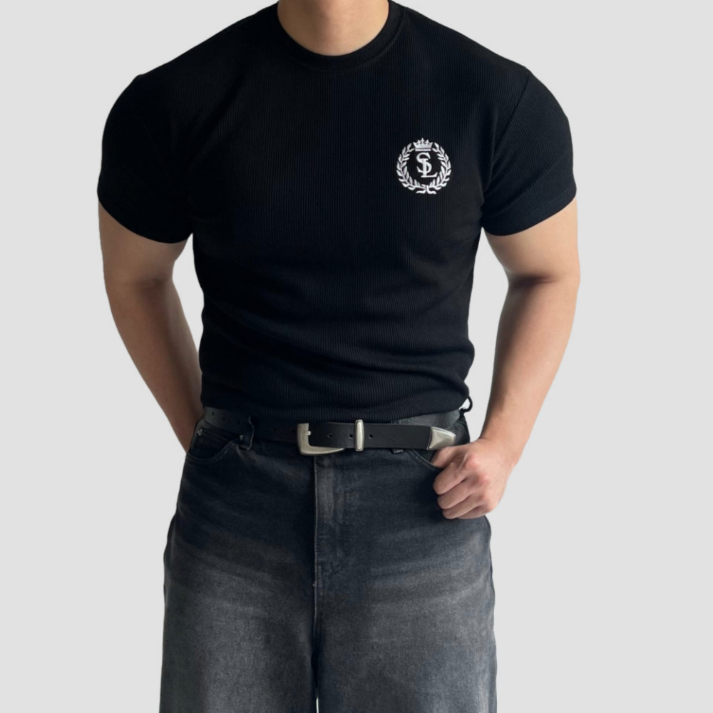 머슬핏반팔 어깨넓어보이는반팔 두꺼운반팔티 - 상세 이미지 4