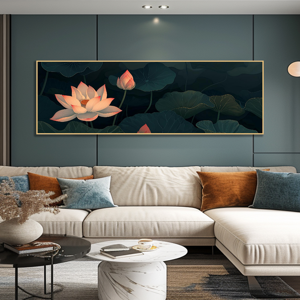 풍요연꽃 160x50cm 무광골드 알루미늄 액자 이미지 7