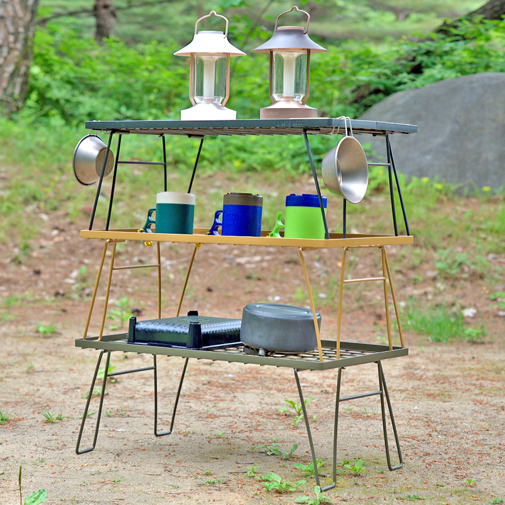 브리즈문 캠핑 접이식 테이블 쉘프 쿨러 난로 선반 폴딩 팬히터 필드랙