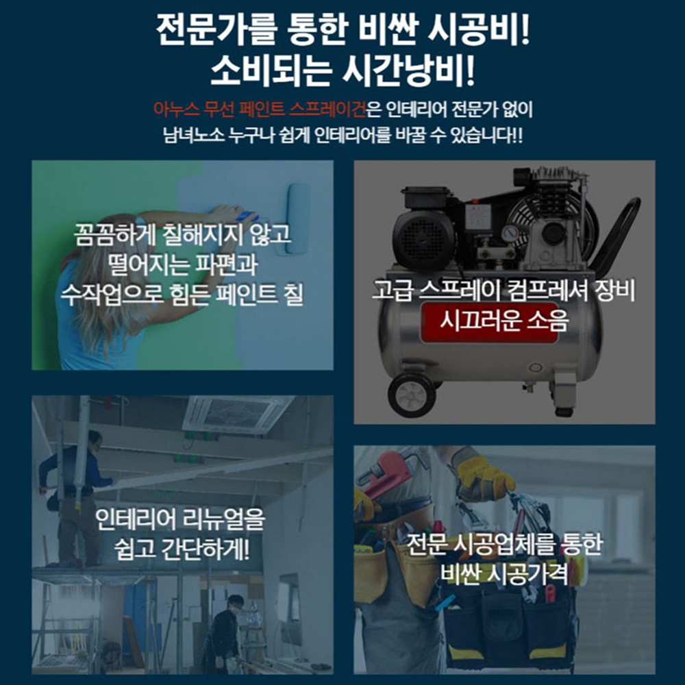 아누스 무선 스프레이건 충전 페인트건 2.0A배터리 가방세트 ANUS-5001 - 상세 이미지 2