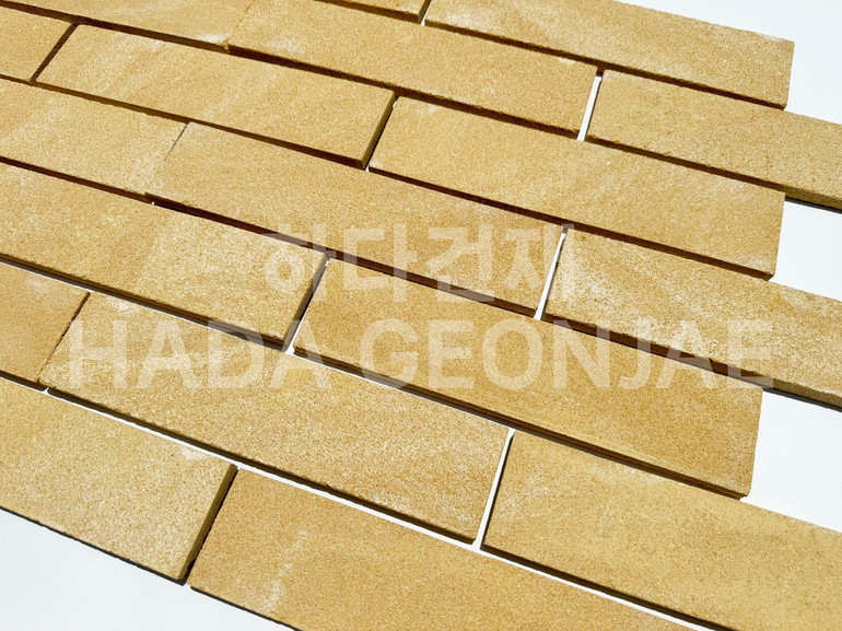 라임스톤 300x70x15T 평스톤 옐로우 / 하다건재 천연석타일