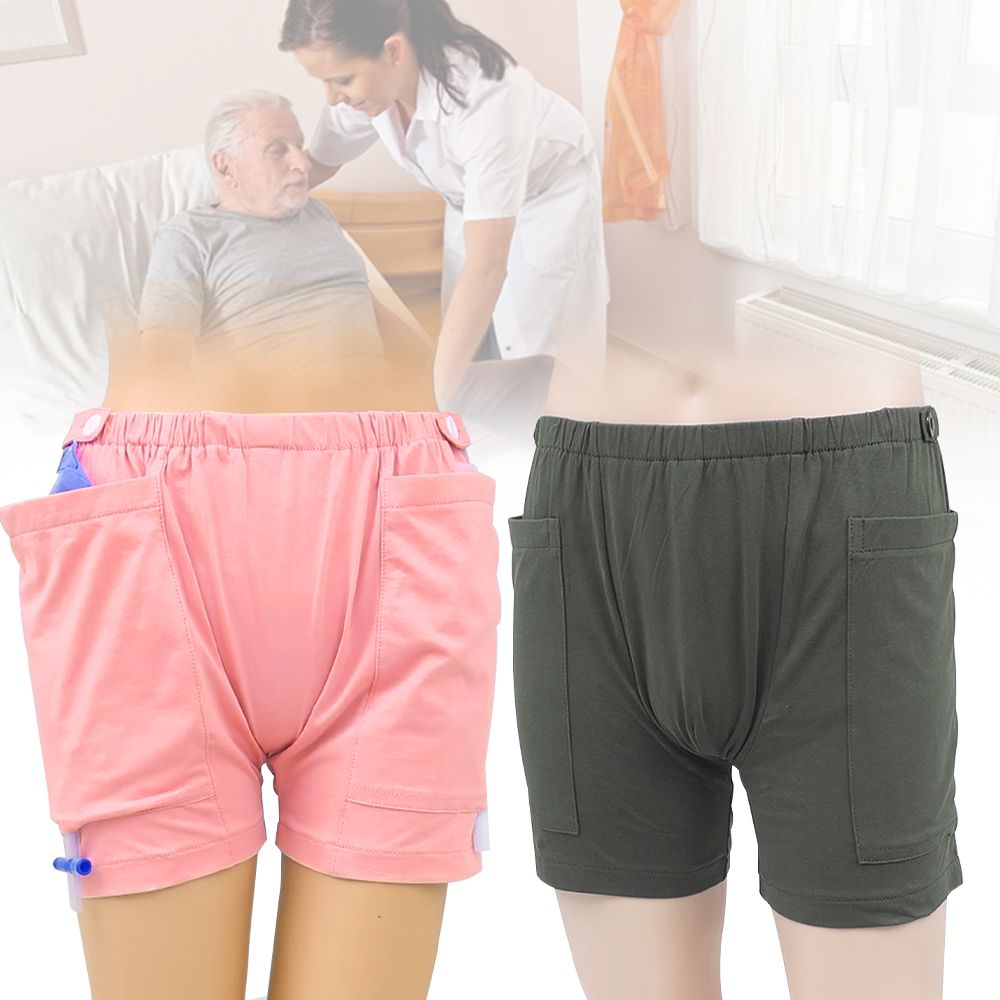 환자 소변줄 바지 주머니 반바지 장루 소변팩 포켓 팬티 - 상품 이미지