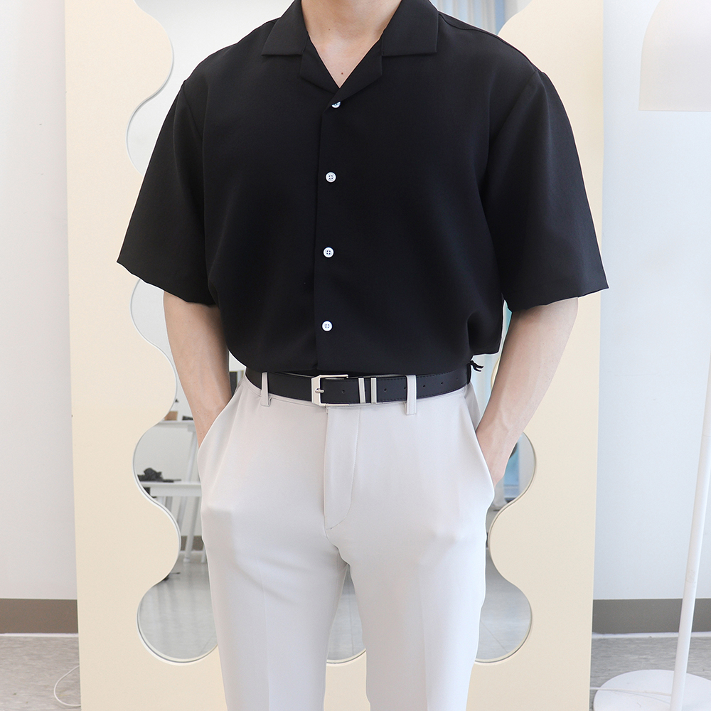 오픈카라반팔셔츠 링클프리반팔셔츠 남자린넨남방 이미지 7