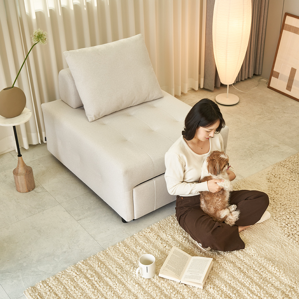 페다 큐브 아쿠아텍스 패브릭 확장형 침대 소파베드