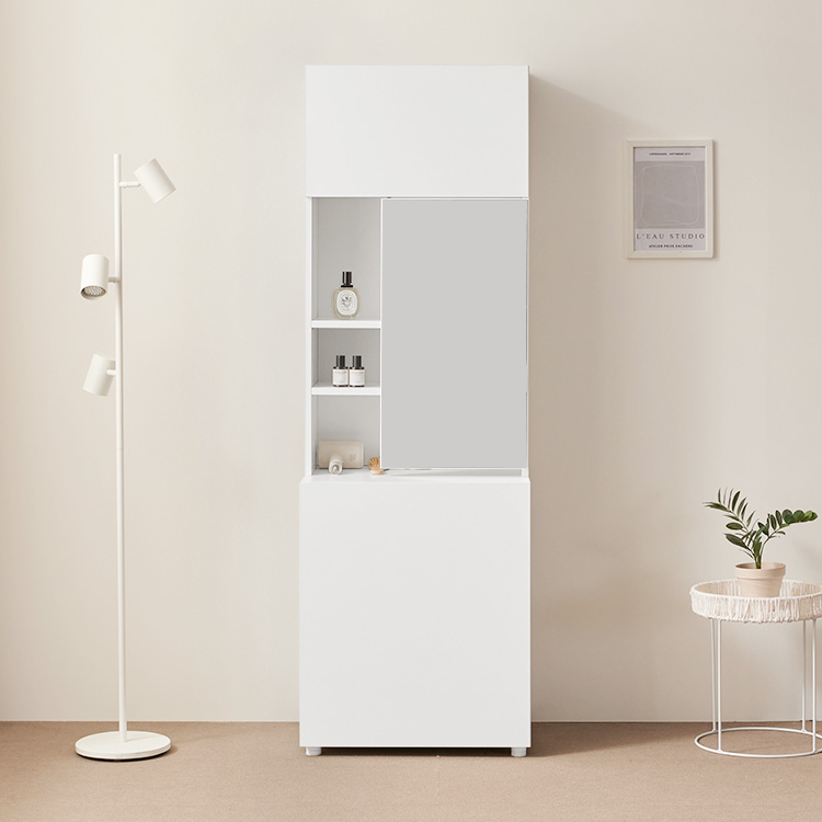 e스마트 와이즈 틈새 거울 수납 화장대 600