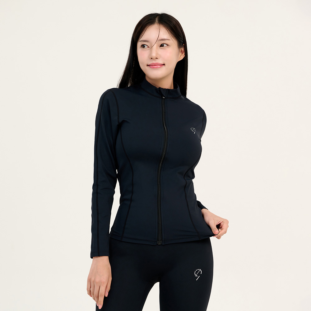 위크나인 래쉬가드 워터 레깅스 상하 세트 편한 여자 긴팔 수영복 헌터 집업 - 상품 이미지