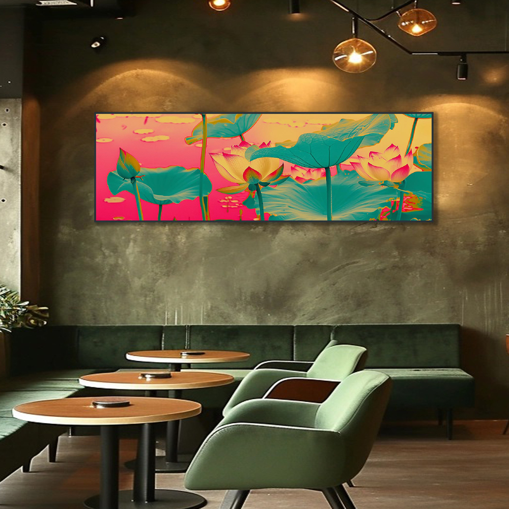 풍요연꽃 160x50cm 무광골드 알루미늄 액자 - 상세 이미지 5
