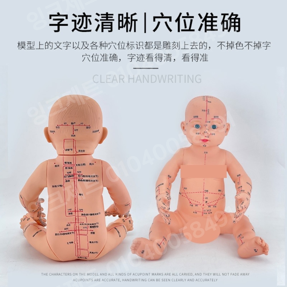 아기 침술모형 동인형 혈자리 표시 베이비 보건 교구 인형 - 상세 이미지 5