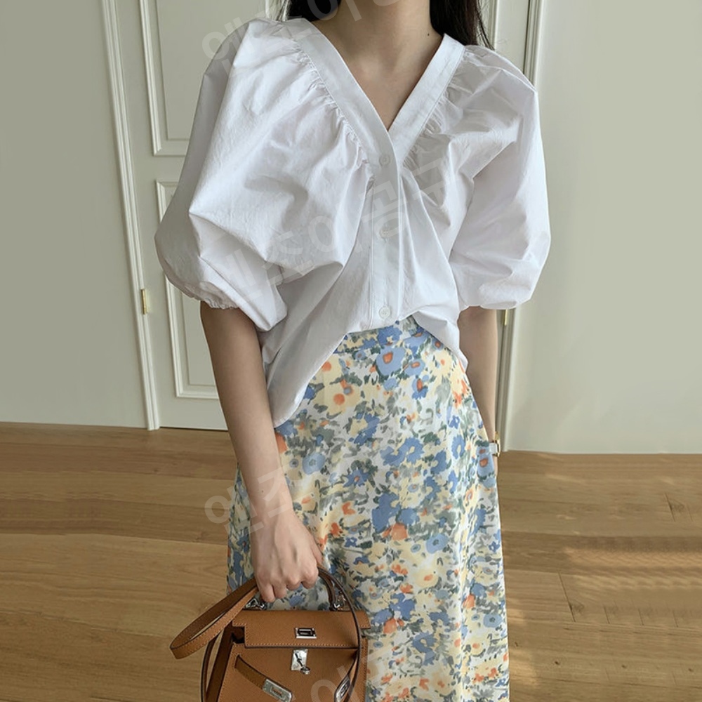함부로 대해줘 6화 배종욱 까미유 반팔 블라우스 퍼프 프렌치 의상 옷 패션 - 상세 이미지 2