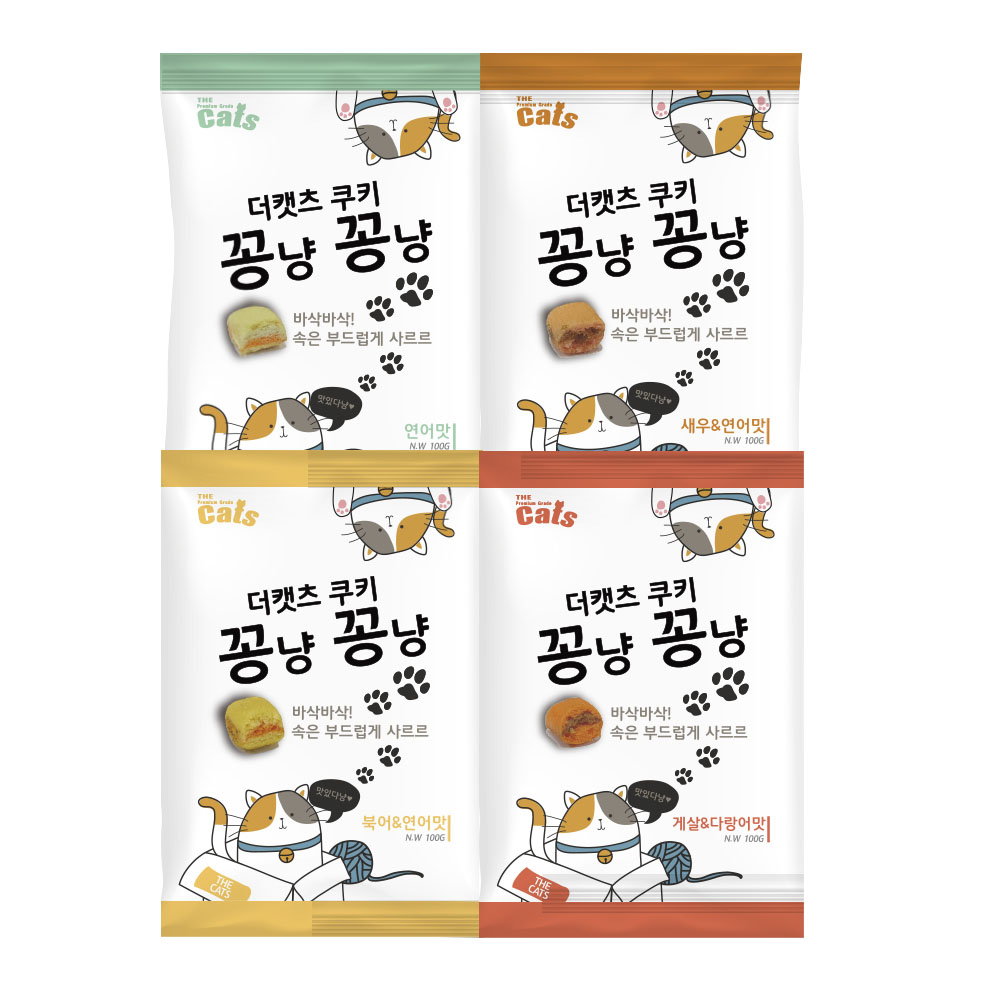 더캣츠 쿠키꽁냥꽁냥 고양이간식 쿠키 새우 연어맛 100g - 상세 이미지 2